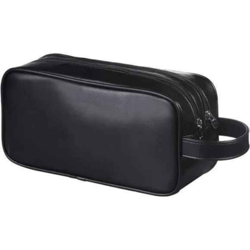 Soft Pu Leather Zipped Travel Toiletry Bag Mens Ladies Supply Toiletry Bag Case